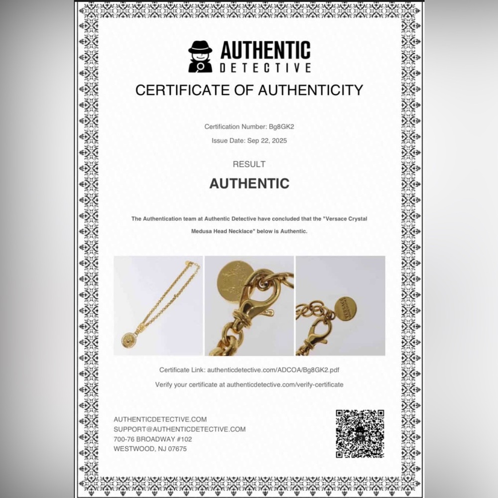 Authentic Gold MEDUSA CRYSTAL NECKLACE With COA. - Picture 10 of 10
